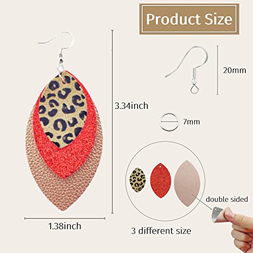 AOUXSEEM 321 Pcs Faux Leather Earrings Making Kit Full Set for Beginners, Contains 96 Pre Cut Evil Eye Earring Pieces with Hooks Jump Rings Opener Earring Display Cards and Self-Adhesive Bags