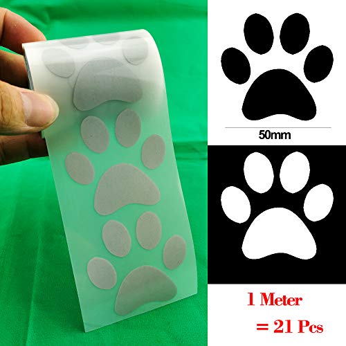 Iron On Silver Reflective Heat Transfer Vinyl HTV DIY Tape for Clothing Dog Paw 5cm x 3meter (2" x 10')