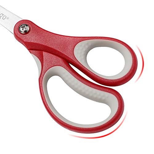 LIVINGO 5" Left and Right Handed Kids Scissors, Safety Blunt Sharp Stainless Steel Blade Scissors for Children School Teacher Use Crafting Cutting Paper, 3 Pack Assorted Colors