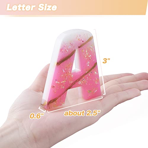 3 Inches Large Reversed Alphabet Resin Molds, 2022 New Silicone Mold for Epoxy Casting, Big Letters & Ornament Making Set, DIY Home Table Decor kit