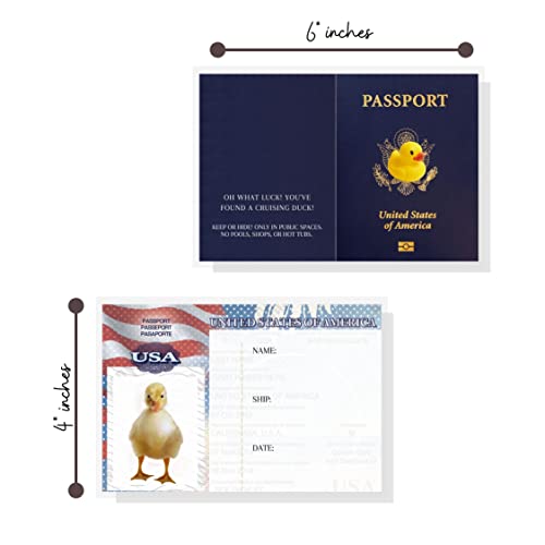 Passport Cruising Ducks Tag for Cruise Ship Game Attach to Rubber Sailing Ducks | 30 pk | Large 4 x 3” Hole Punch and Fold DIY Cruise Line Carnival Royal Caribbean What Luck You Found a Cruising Duck