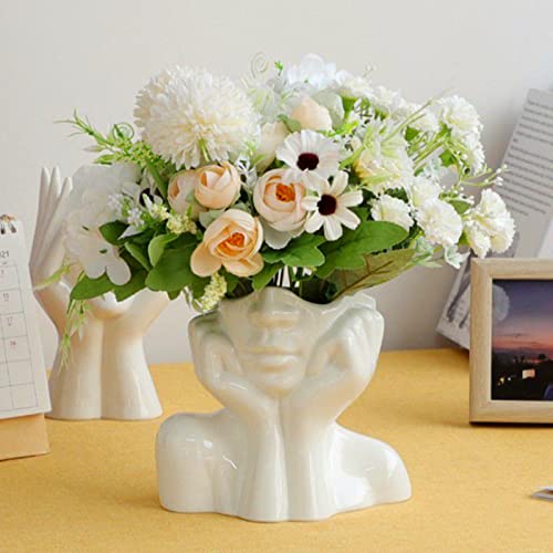 Abstract Face Flower Pot Silicone Mold Succulent Planter Vase Plaster Concrete Mold Candle Pen Holder Mold Cement Clay Resin Mould