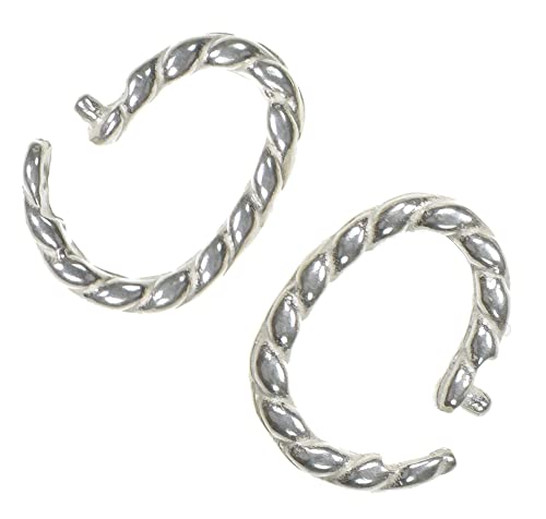 2 Sterling Silver Locking Twist Oval Jump Rings ID:8x5mm OD:10x7mm Twist
