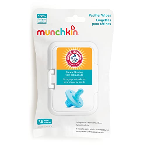Munchkin Arm & Hammer Pacifier Wipes - Safely Cleans Baby and Toddler Essentials, 1 Pack, 36 Wipes