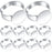 Aylifu 20 Pieces White Golden Adjustable Blank Rings Base Brass Finger Ring Settings Components with 12 mm Round Pad Trays for DIY Ring Jewelry Making Gifts