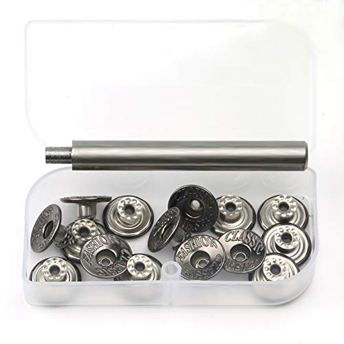 20 Pieces Jeans Button Tack Buttons Snap Fastener Press Studs Metal Replacement Kit with Storage Box, Diameter 17MM(0.67 Inch) (Style 2)