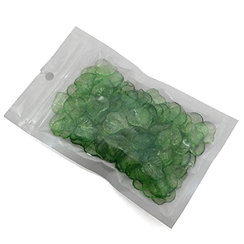 SQXBK Leaf Pendant 100PCS 15x15x2mm Green Transparent Frosted Acrylic Leaf Shape Bead Charms with Hole for Snap Necklace Bracelet Jewelry Making DIY Craft