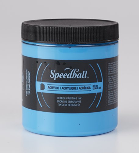 Speedball Acrylic Screen Printing Ink, 8-Ounce, Fluorescent Blue