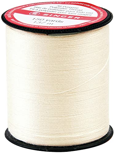 SINGER 60256 All Purpose Polyester Thread, 150 yards, Natural