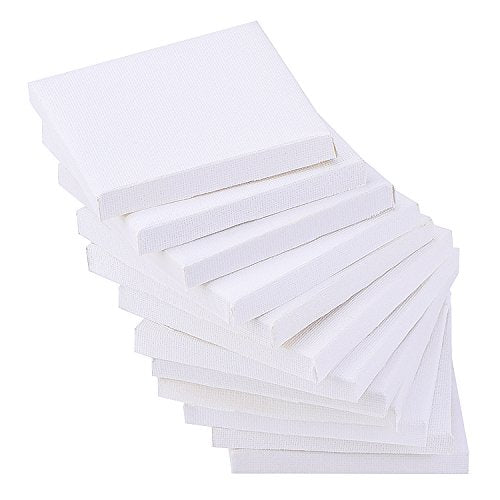 Outus 12 Pack Mini Canvas Panels for Painting Craft Drawing (3 x 3 Inch)