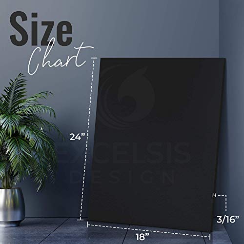 Excelsis Design, Pack of 15, Foam Boards (Acid-Free), 18x24 Inches (Many, 3/16 Inch Thick Mat, Black with Black Core (Foam Core Backing Boards, Double-Sided Sheet)