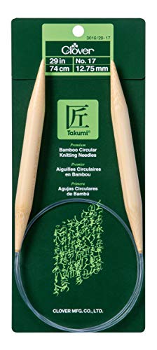Clover Bamboo Circular Knitting Needles 29in/ No. 17, 29", Green