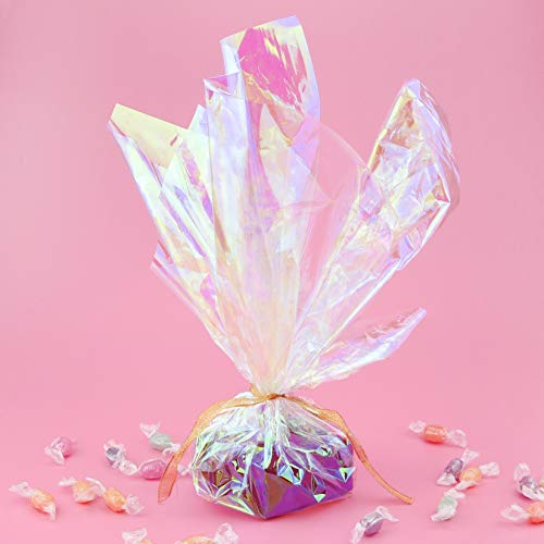 Bskifnn 20pcs Cellophane Wrap Paper Clear Rainbow Color for Birthday Mother's Day Valentine's Day Christmas Gift Candy Package Flower Wrapping 20.5" x23.6"