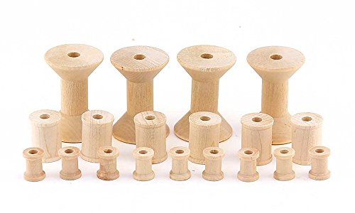 Hygloss Products Wooden Spools for Arts and Crafts – Splinter Free – Assorted Sizes, 19 Pieces, Natural