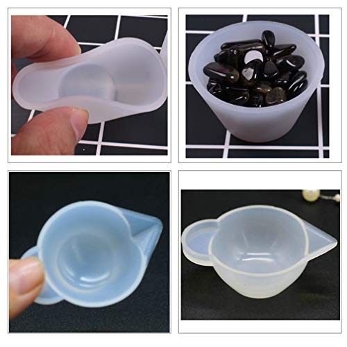 8PCS Silicone Measuring Cups for Resin 100ml 10ml - Nonstick Silicone Mixing Cups / DIY Glue Tools Epoxy Resin Cups