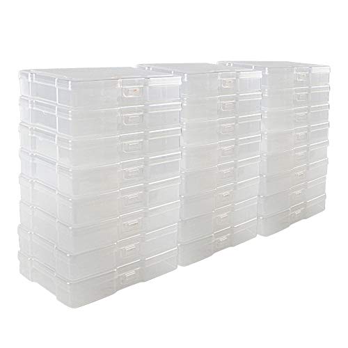 novelinks Photo Case 4" x 6" Photo Storage Boxes - Photo Organizer Cases Photo Keeper Picture Storage Containers Box for Photos - 24 PACK (Clear)