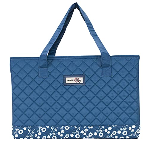Everything Mary Universal Sewing Machine Carrying Case, Blue - Portable Tote Cover Bag for Brother, Singer & Most Machines - Supply Organizer for Crafts, Nursing, & Medical