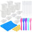 Coopay Silicone Resin Measuring Cups Tool Kit- 100ml Silicone Measuring Cups, Silicone Mixing Cups, 3ml Plastic Transfer Pipettes, Finger Cots, Mixing Sticks and Silicone Mat for Making Handmade Craft