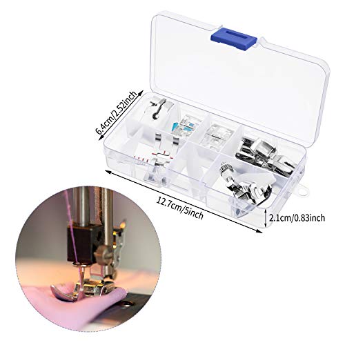 12 Pieces Sewing Machine Presser Foot Set Sewing Machine Spare Parts Accessories Multifunctional Sewing Foot Presser for Low Shank Sewing Machine, Compatible with Brother Singer Janome Toyota