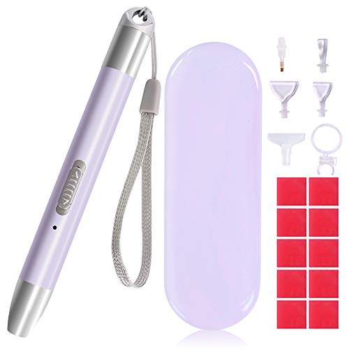 HOHOTIME Diamond Painting Drill Pen with Light, Diamond Painting Tools LED Diamond Art Pen with 2 Modes, Pen Heads, Magnifier, Storage Case for DIY Crafts