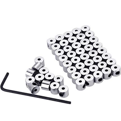 Leinuosen 60 Pieces Pin Keepers Locking Clasp Pin Backs Replacement with Wrench (Silver Color, 6 x 5 mm)