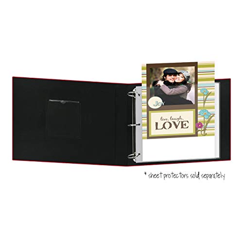 Pioneer Photo Albums 12x12 Fabric Frame 3-Ring Binder Scrapbook, Apple Red