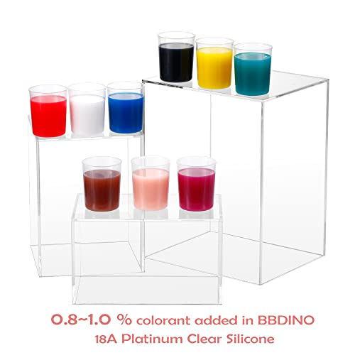 BBDINO Silicone Rubber Pigment, Liquid Silicone Strong Colorant Set of 9 Colors, Real High Concentrated Liquid Coloring Dye for Silicone Mold Making, Each Color 0.5 Oz/ 15 ml