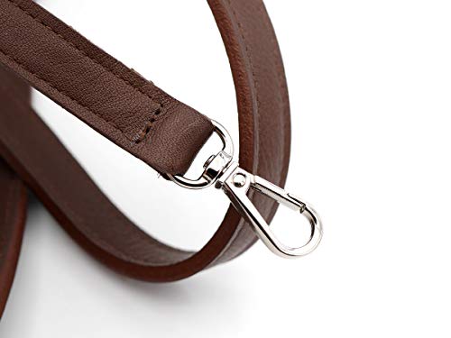 CRAFTMEMORE Bag Handle Replacement 5/8" W x 44" L Adjustable Purse Straps with Snap Hook Swivel Clasp, Handmade Genuine Leather Shoulder Strap for Handbag Tote Briefcase GL013 (Brown)