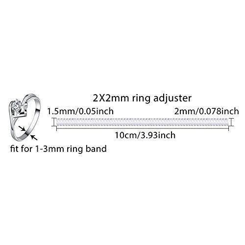 DIYASY 2mm Ring Guard for Loose Ring with Jewelry Polishing Cloth Wedding Ring Size Reducer
