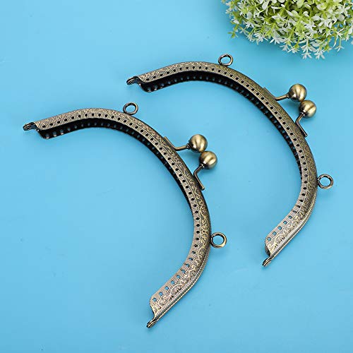 GLOGLOW 2pcs Purse Arch Frame, 16.5cm/6.5in Purse Frame Coin Bag Kiss Clasp Lock for Bag Sewing Craft Making