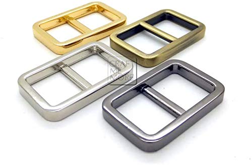 CRAFTMEMORE 1/2 Inch Slide Buckle Bag Belt Strap Adjuster Quality Purse Accessories 4 pcs SC11 (Silver)