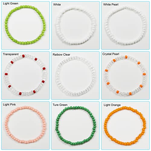 Bala&Fillic Opaque Transparent Color 4mm Seed Beads About 1200pcs/100Grams in Bag, 6/0 Glass Craft Beads for Making Bracelet and Necklace (Transparent)