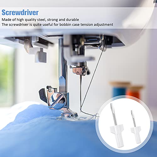 6 Pieces Sewing Machine Cleaning Kit Includes Tweezers Double Headed Lint Brush 4 Pieces Short Screwdriver, Flathead Cross Head Screwdrivers Mini Portable Screwdriver for Repair Machine Sewing Tools