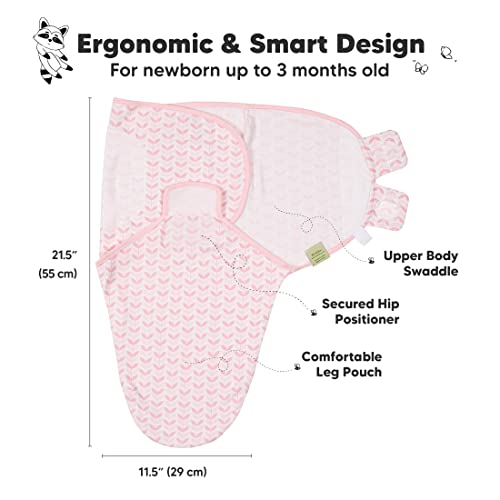 3-Pack Organic Baby Swaddle Sleep Sacks - Newborn Swaddle Sack - Ergonomic Baby Swaddles 0-3 Months - Baby Sleep Sack - Baby Swaddle Blanket Wrap - Baby Swaddle Sack - Baby Swaddle Wrap (Blossom)