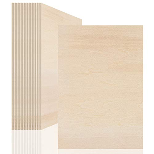 20 Pcs Plywood Board Sheets, Lainrrew Thin Basswood Sheets Unfinished Wooden Sheets Wood Sheets for DIY Crafts House Plate Model, 200 x 100 x 2mm