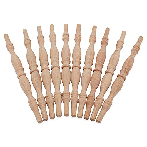 Wooden Baluster Spindles 9", Pack of 6 Oak Spindles for Crafts, Woodworking, and Furniture, by Woodpeckers