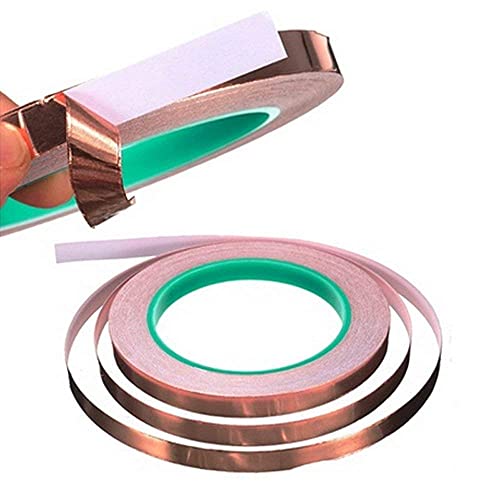 3 Pack Copper Foil Tape with Conductive Adhesive,3 Sizes Copper Tape Double-Sided for EMI Shielding,Paper Circuits,Electrical Repairs,Grounding(6/8/10mm)