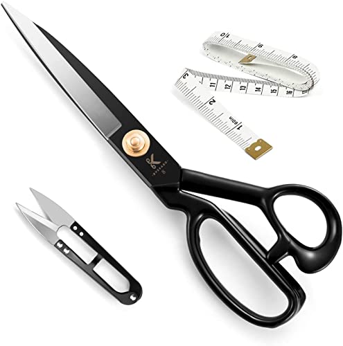 Sewing Scissors 8 Inch, Tailor Scissors Heavy Duty Fabric Dressmaker Scissors Upholstery Office Shears, Professional High Carbon Steel Leather Cutting Paper Scissors(Right-Handed)