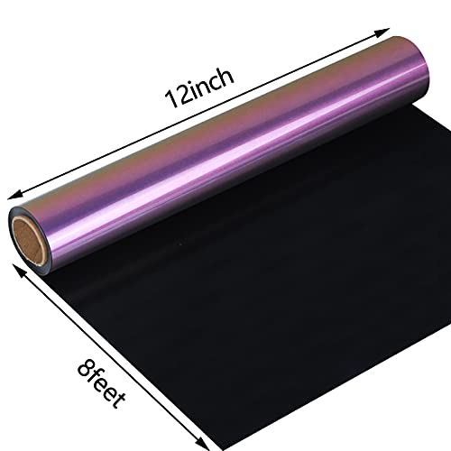 guangyintong Chameleon Heat Transfer Vinyl Roll for T-Shirts Changing Color HTV 12”X 8ft Easy to Cut & Weed (Purple to Brown E2)