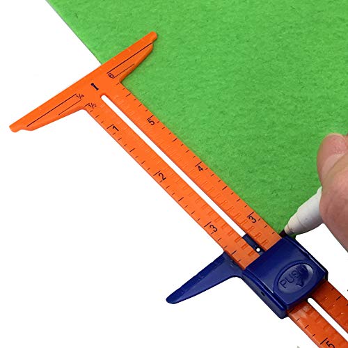 Fbshicung 2 Pieces Sewing Gauge 5 in 1 Sliding Gauge Measuring Patchwork Ruler Tailor Ruler Sewing Tools for Beginner Knitting Crafting Sewing Supplies