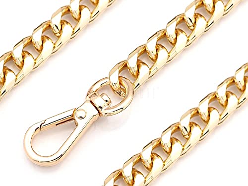 CRAFTMEMORE Purse Chain Strap, Crossbody Aluminium Chain Handle, Shoulder Handbag Replacement Clutch Mini Pochette Accessories (55 Inches - AL55VK7, Gold)