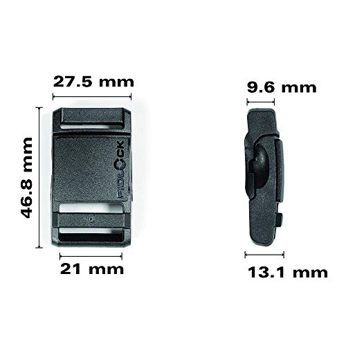 Fidlock Magnetic Buckle - Quick Release Buckle Replacement - 20mm Snap Buckle - Black (Pack of 3)