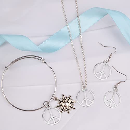 60pcs Antique Silver Peace Symbol Charms Pendant Vintage Alloy Peace Sign Dangle Charms for DIY Necklace Bracelet Craft Supplies Jewelry Making