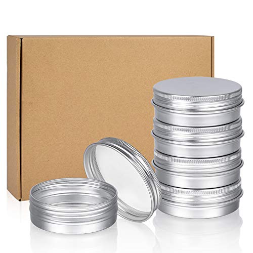 Aluminum Tin Cans, 24PCS 2 Oz Metal Round Tins Small Tin Screw Lid Containers Empty Travel Tins for Candles, Salve, Cosmetics