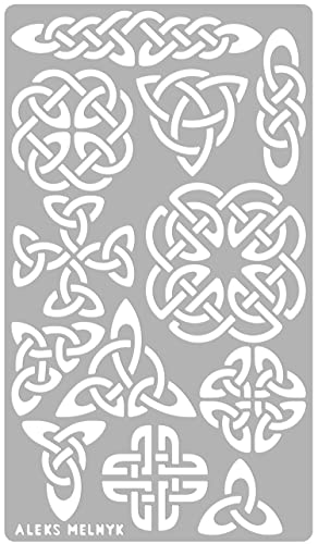 Aleks Melnyk #32 Metal Journal Stencil, Pyrography Celtic Patterns, Wicca Stencil, Celtic Knot Stencil, Viking Stencil, Wood Burning Template, Wood Carving Stencil, Bullet Journaling