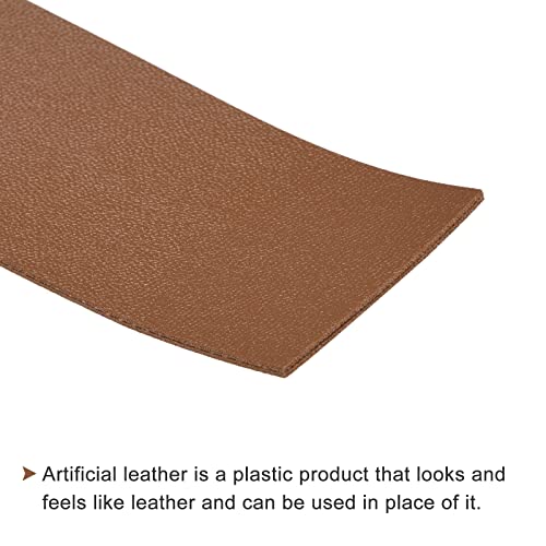 MECCANIXITY Faux Leather Strip Leather Strap Double-Sided 118" Long 1.97" Wide Light Brown for DIY Crafts, Belts, Bags