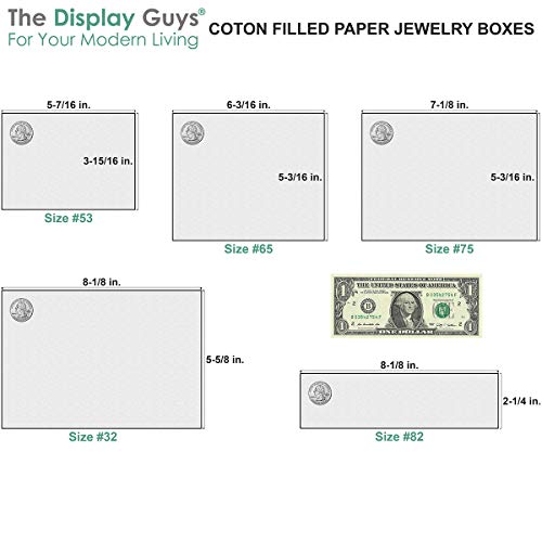 The Display Guys – Cardboard Jewelry Boxes With Cotton – 100 Pack – White Swirl – #21 (2 5/8" x 1 5/8" x 1")