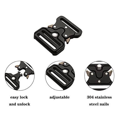 Metal Buckle Quick Release Buckle Replacement for 1.25 inch （32mm) Adjustable Tactical Belt Dog Collar Backpack Repair