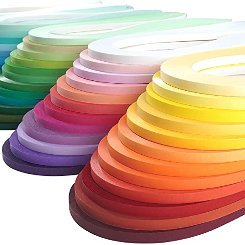 JUYA Single Color Paper Quilling Strips Set 60 Colors 39cm Length One Color 100 Strips per Pack Paper Width 2mm (0.08 in)