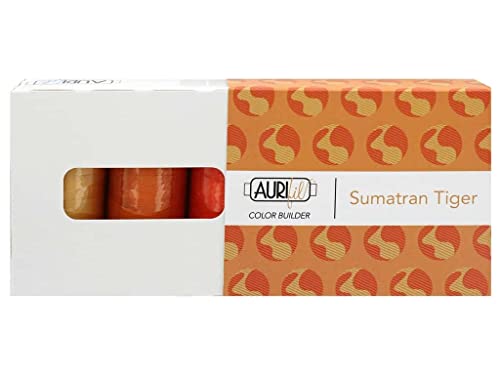 Aurifil Mako Cotton Color Builders - 40 wt. - Sumatran Tiger Orange 3 pc.